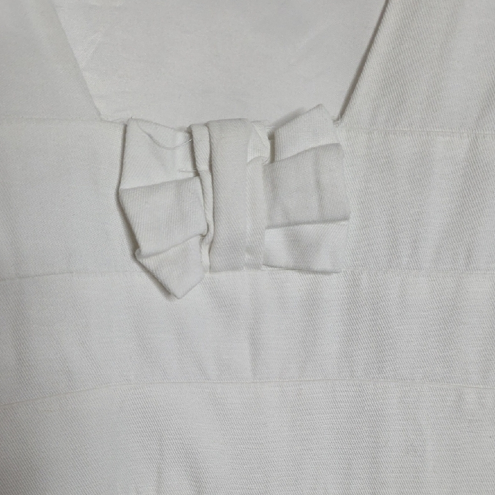J.Crew White Cotton Linen Blend Sleeveless Bow Back Sheath Dress Size 0 - Picture 11 of 17